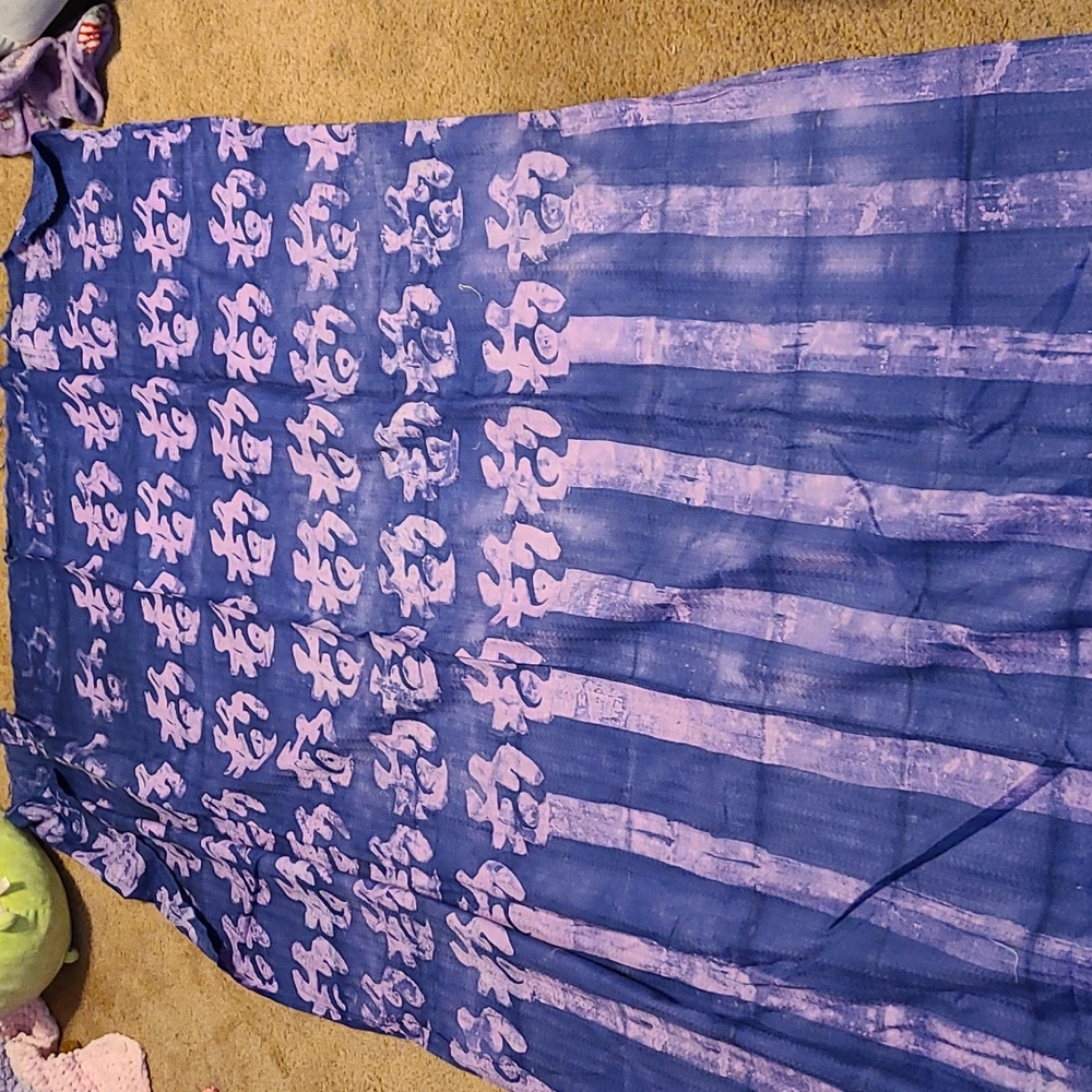 RARE Asian Inspired Design Purples & Blue Hues Cotton Fabric Quilt Sew 3 YARDS